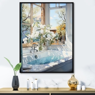 Designart "Bathroom Tranquil Reflections VI" Bathroom Framed Wall Art ...